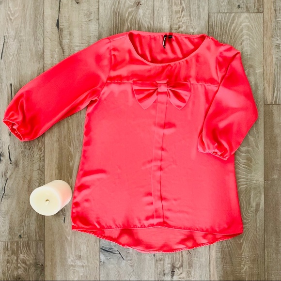 HeartSoul Coral Bow Top - Picture 2 of 3